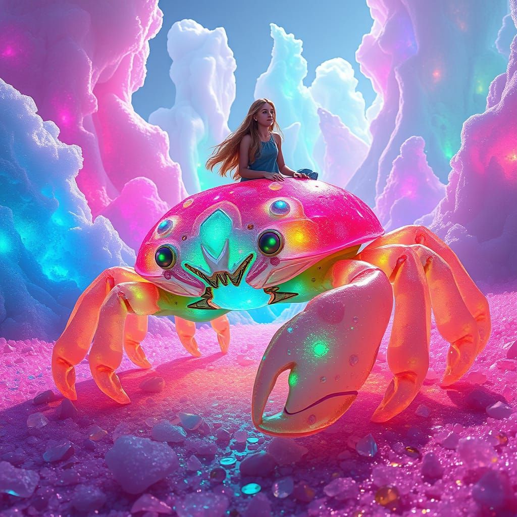 Bioluminescent Gummy Crab in Candy Valley
