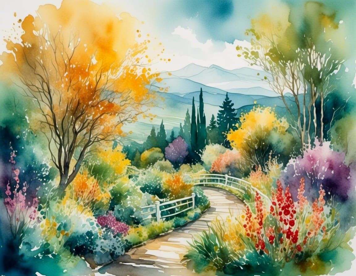 <lora:Watercolor Visions:1.0> a beautiful landscape with unique details.
impressionist masters such as Monet and Renoir,...