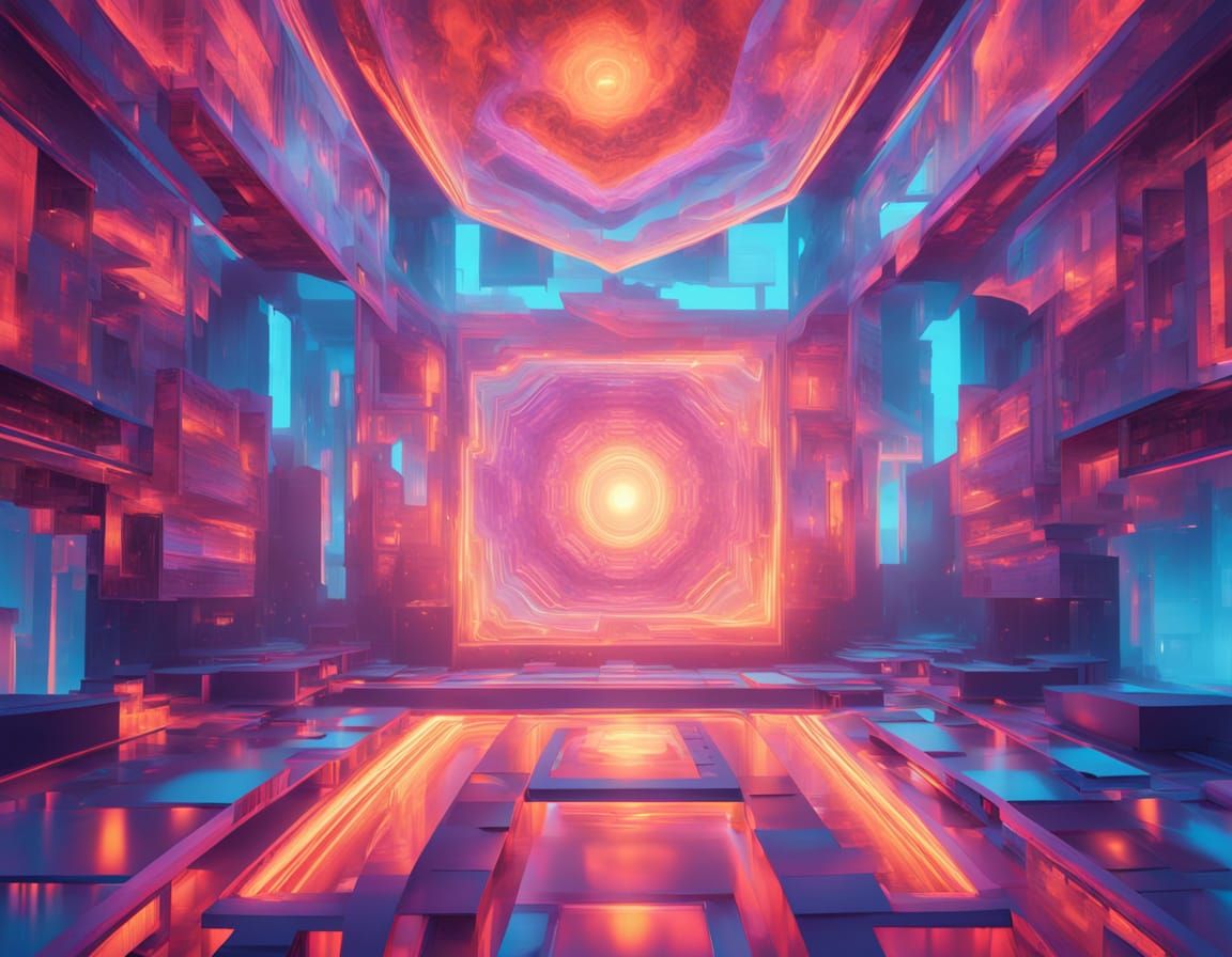 Glowing Geometric Shapes in Ethereal Light