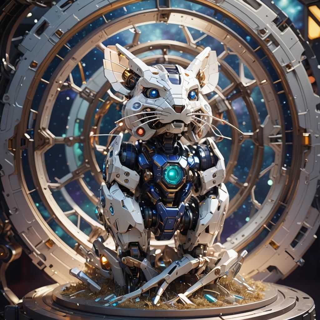 Futuristic Sci-Fi Mech in Cyberpunk Style