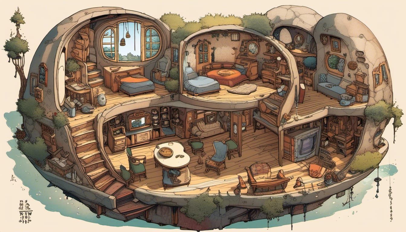 Anime Tiny Home Concept Model Sheet