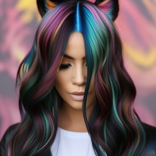 Dia de Los Muertos Woman with Cat Ears Portrait