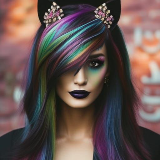 Woman with Cat Ears: Dia de los Muertos Portrait