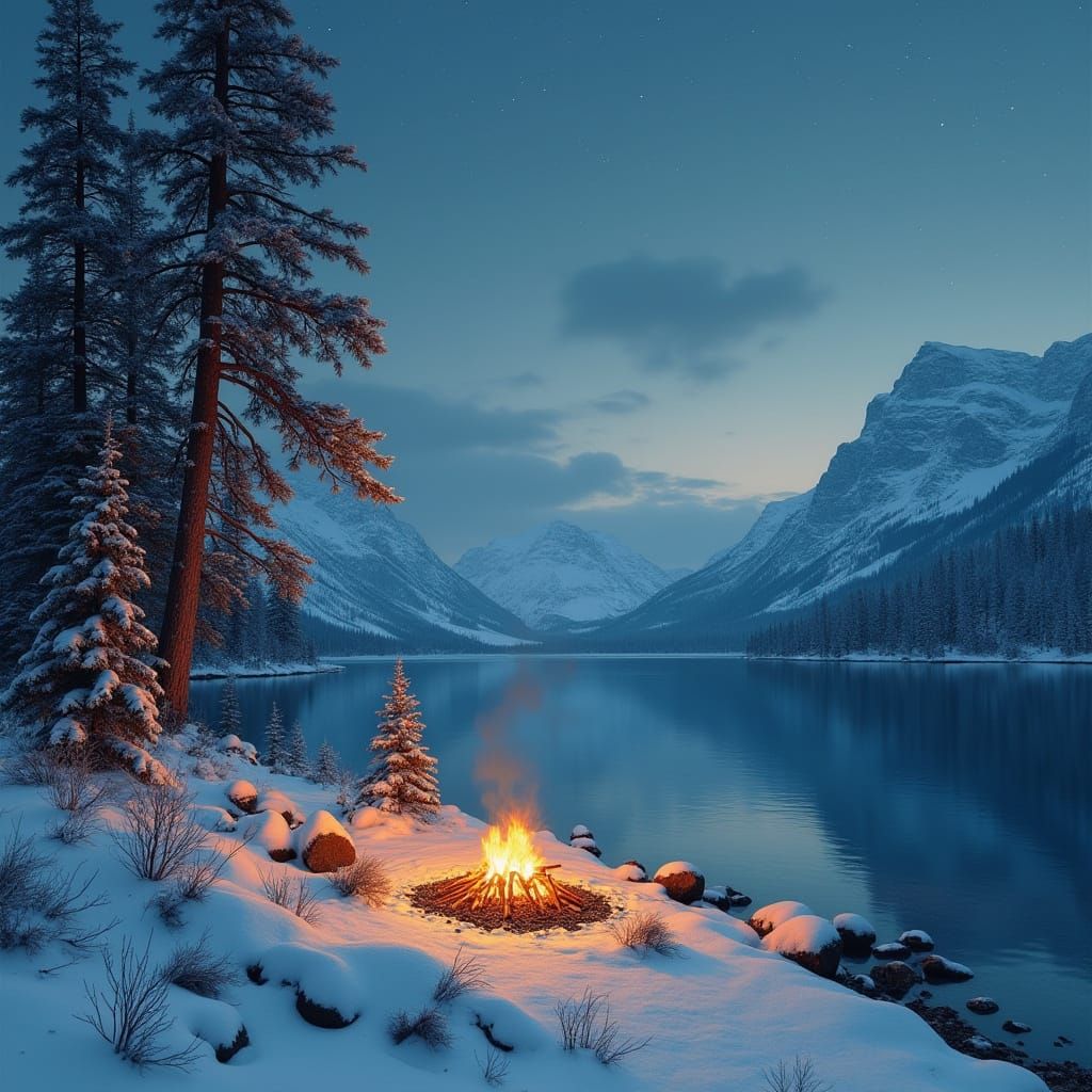 Golden Light on a Snowy Winter Wonderland