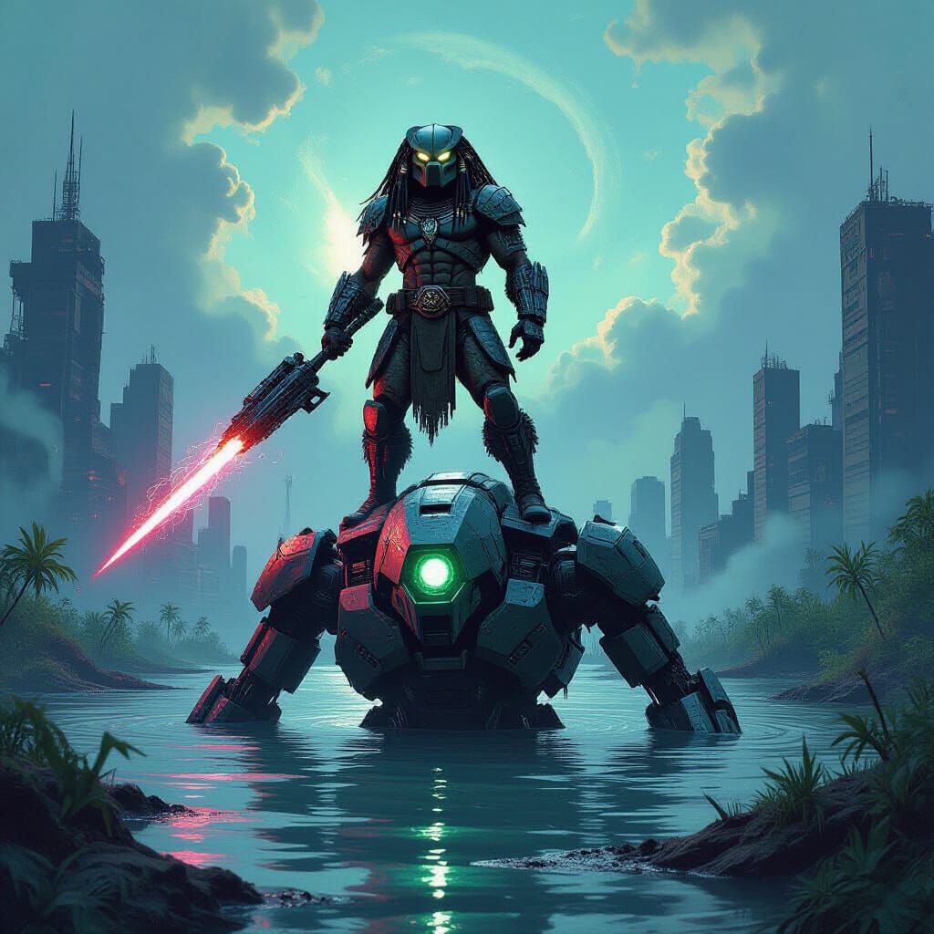 Predator Warrior in Cyberpunk Meets Prehistoric Thrash