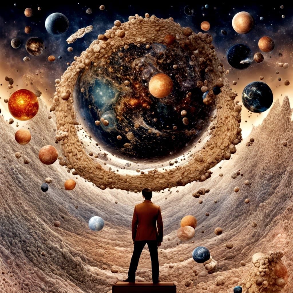 Abstract Visualization of Expanding Infinite Universe