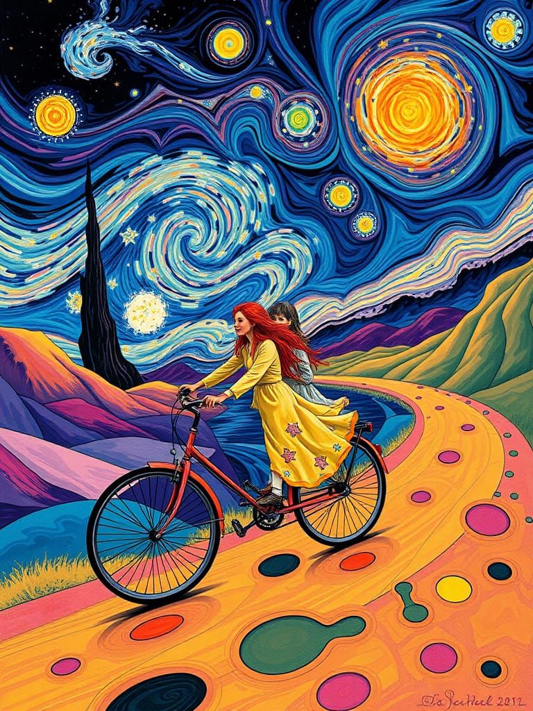 Vibrant Dreamscapes in Kaleidoscopic Style