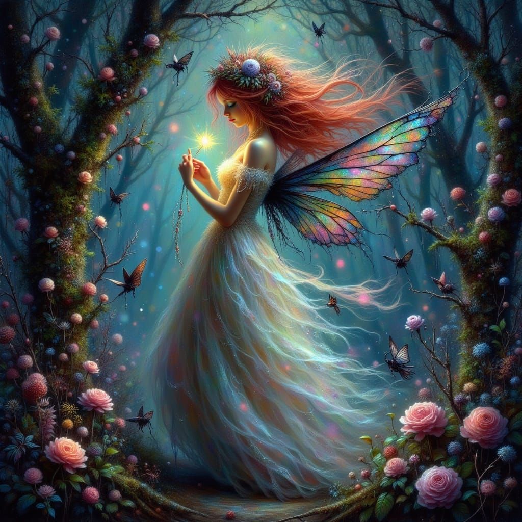 Enchanted Forest: A Hyperrealistic Fairy Punk Portrait