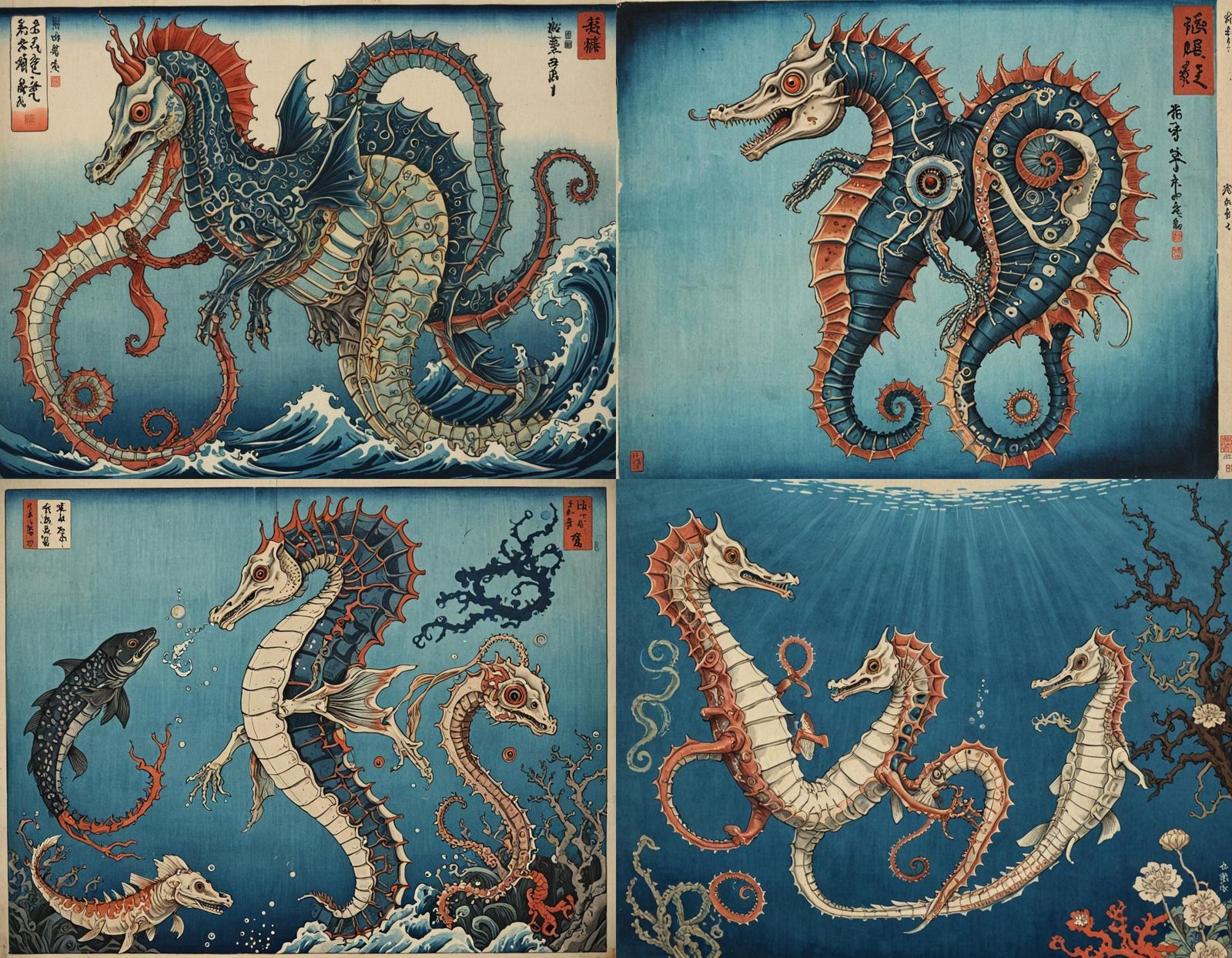 Surreal Ukiyo-e Hybrid Creature