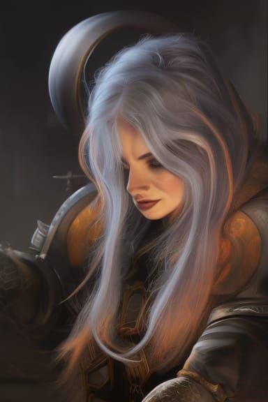 Dwarven Sorceress Portrait in Ethereal Fantasy Art