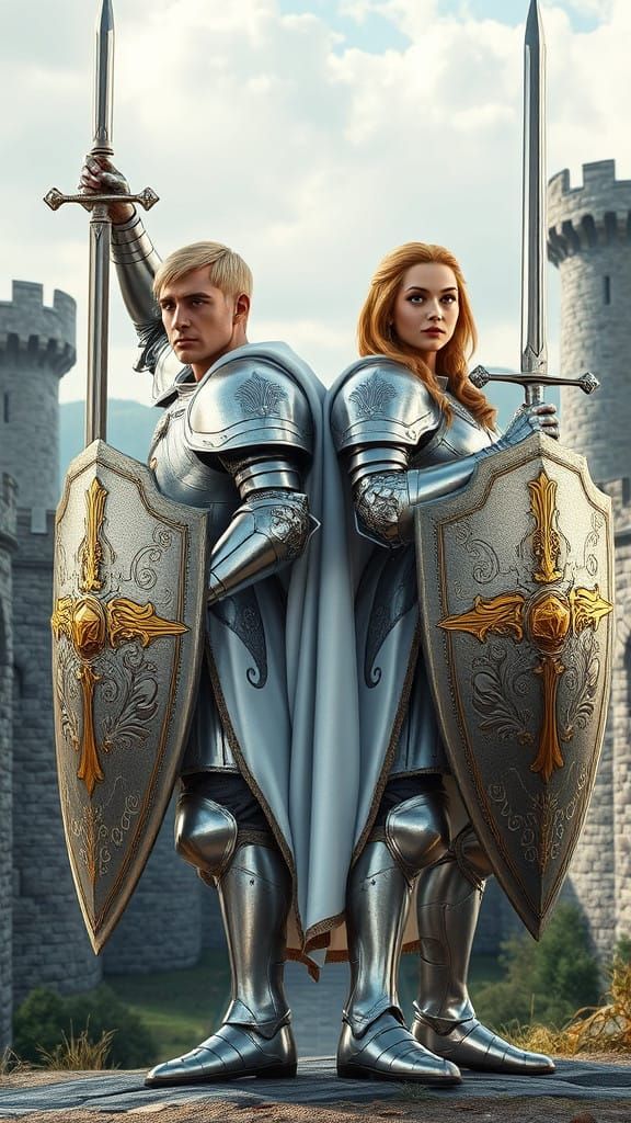 Epic Fantasy Paladins Stand United in Battle