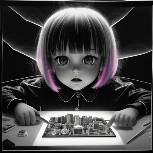 Surreal Rayograph with Rainbow Fairy