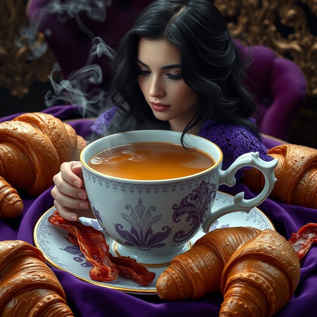 Opulent Coffee Bath: A Digital Renaissance Masterpiece