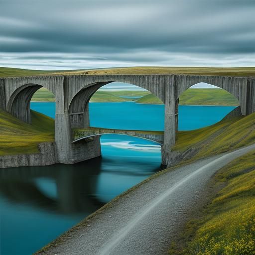 Surreal Painting: Bridge to Nowhere, Alaska
