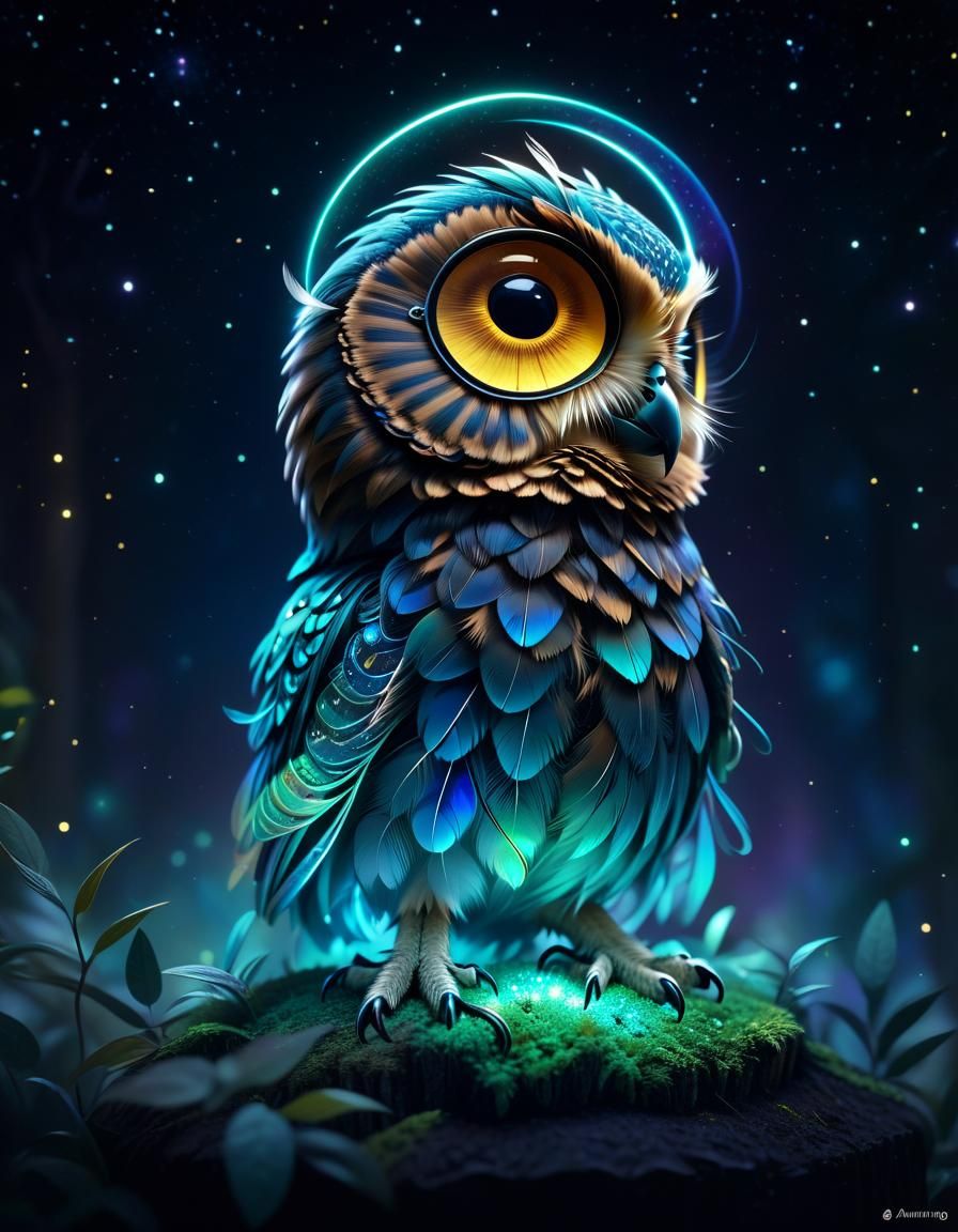 Psychedelic Owl Gambling in Jungle Castle