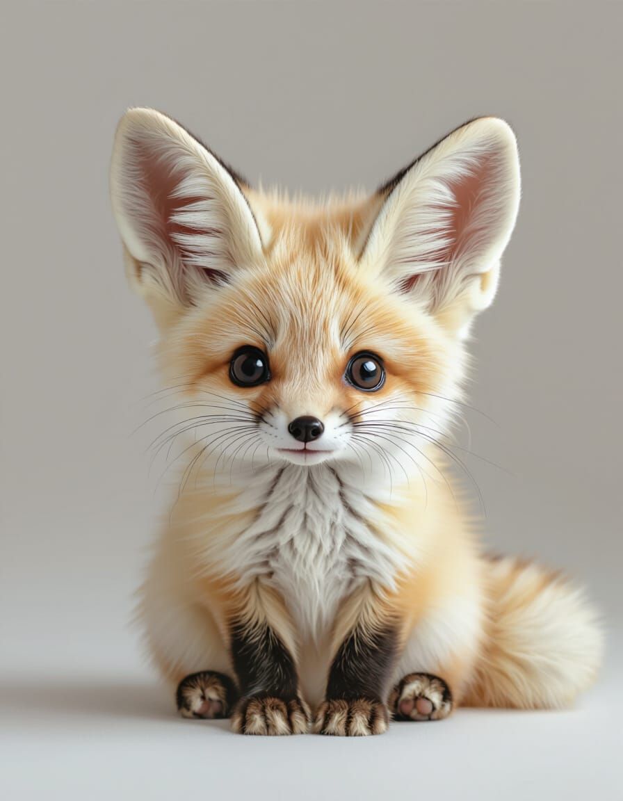 Scandinavian Baby Fox with Pastel Fur