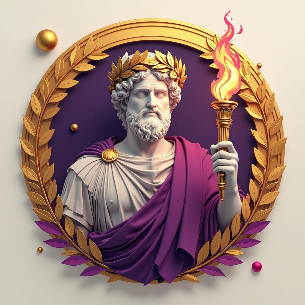 Emoji-Style Roman Philosopher in 3D