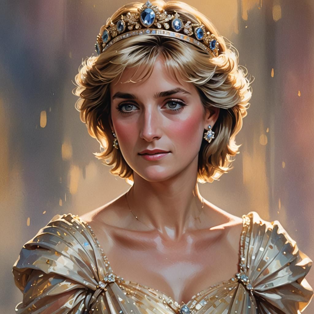 Elegant Princess Diana Portrait in Artgerm Style
