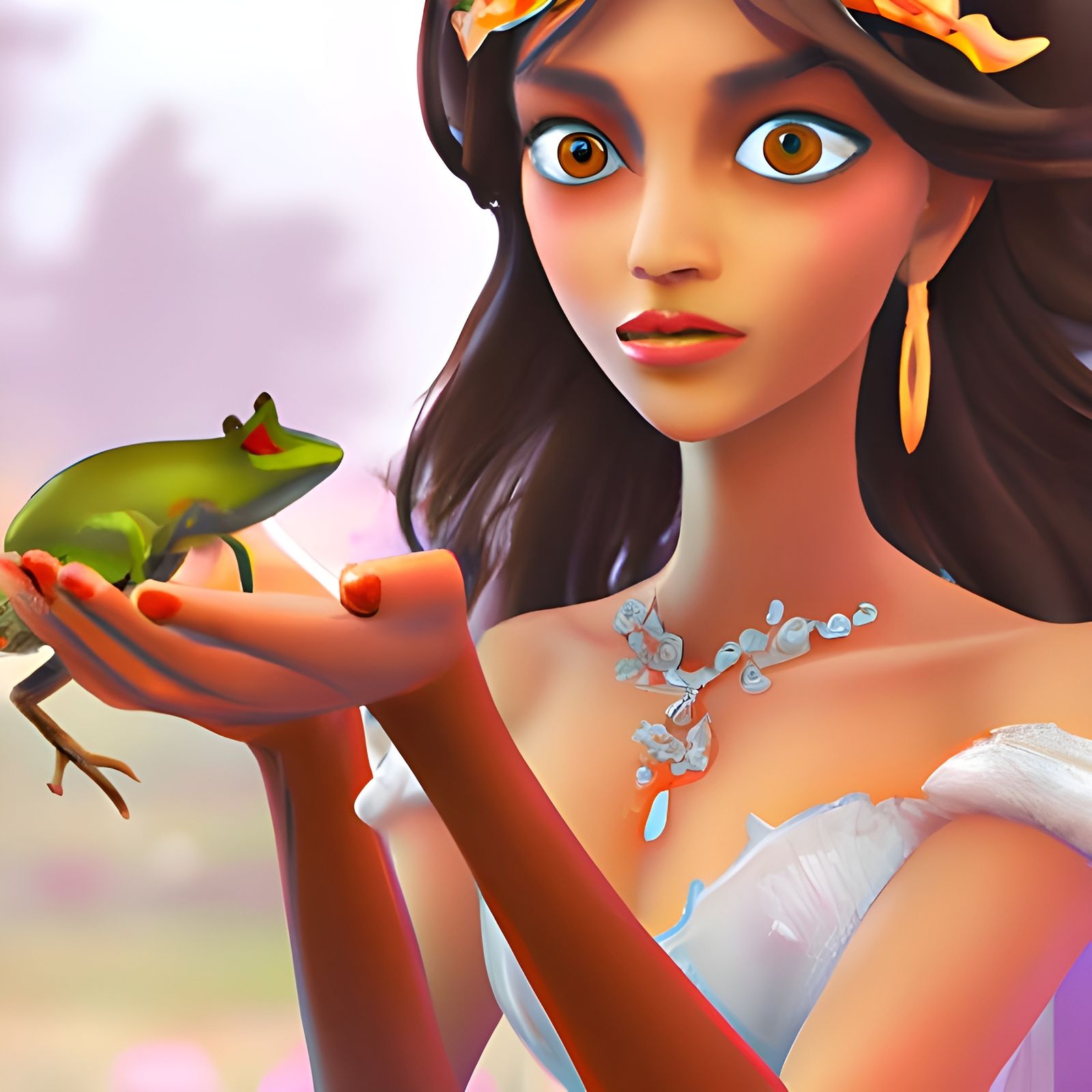 Princess and Frog Storybook Illustration