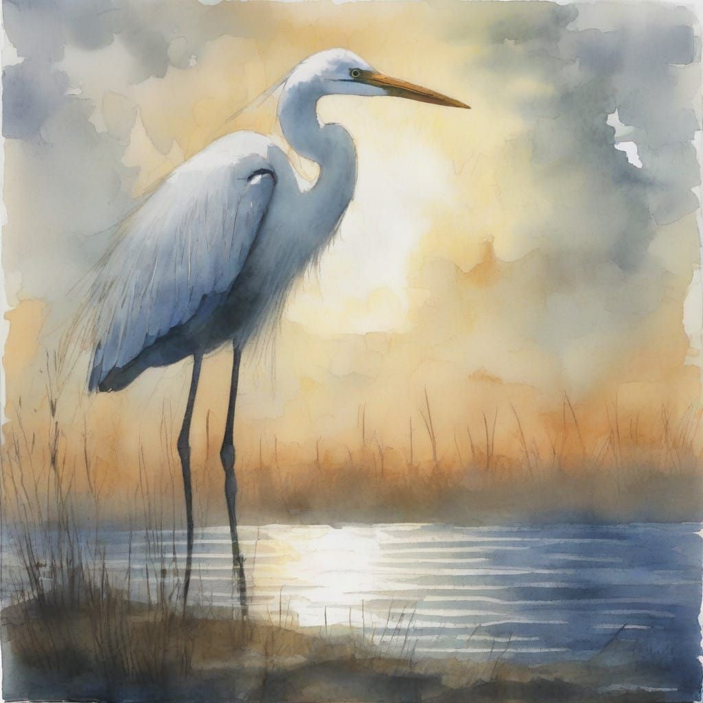 Egret in the Marsh