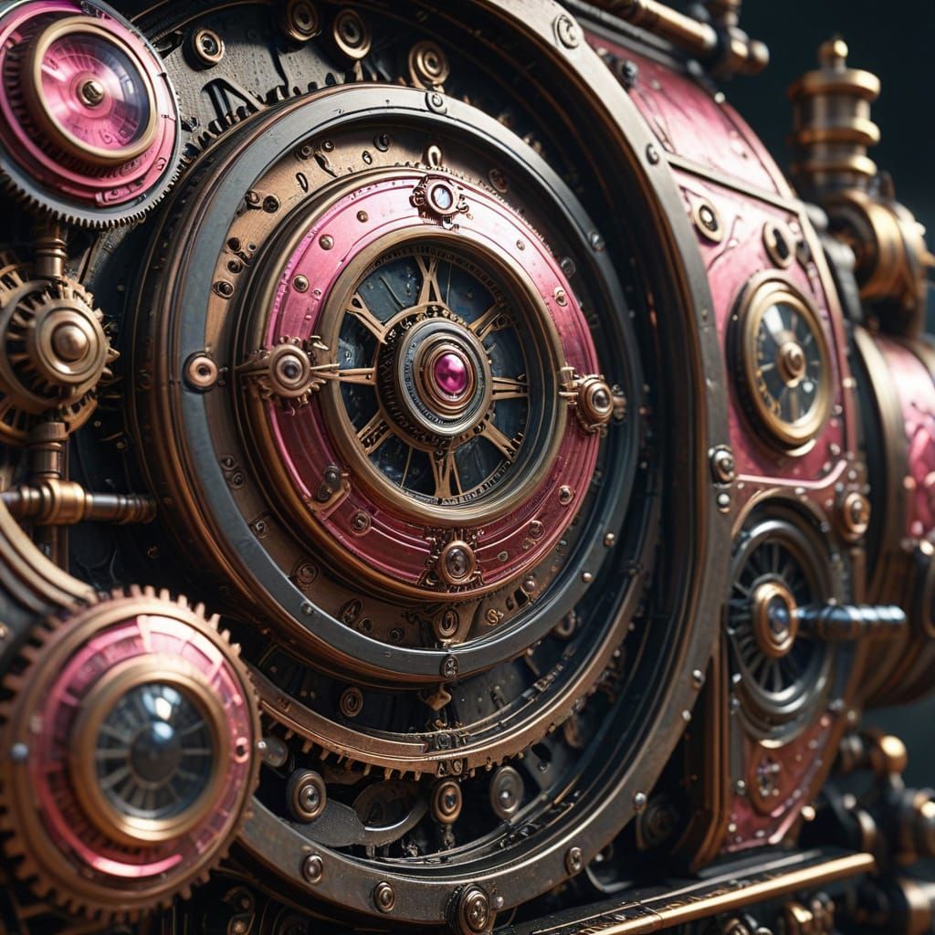 Steampunk to Steampink Machine in Ultra-High Resolution