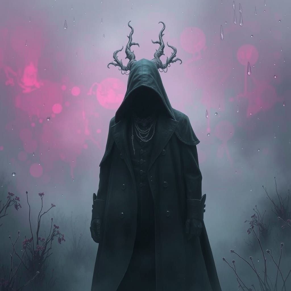 Mysterious Figure in Misty, Surreal Dreamscape