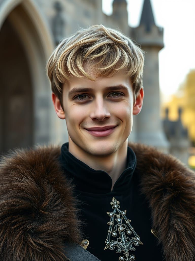 Medieval Prince in Regal Attire