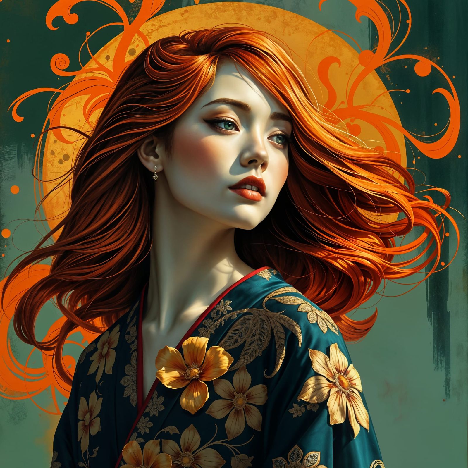 Ethereal Woman in Deco Splendor