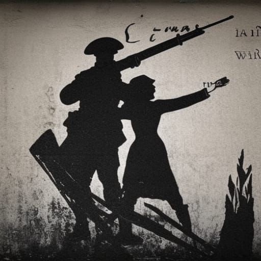 1914 Christmas Truce: Black and White Stencil Art