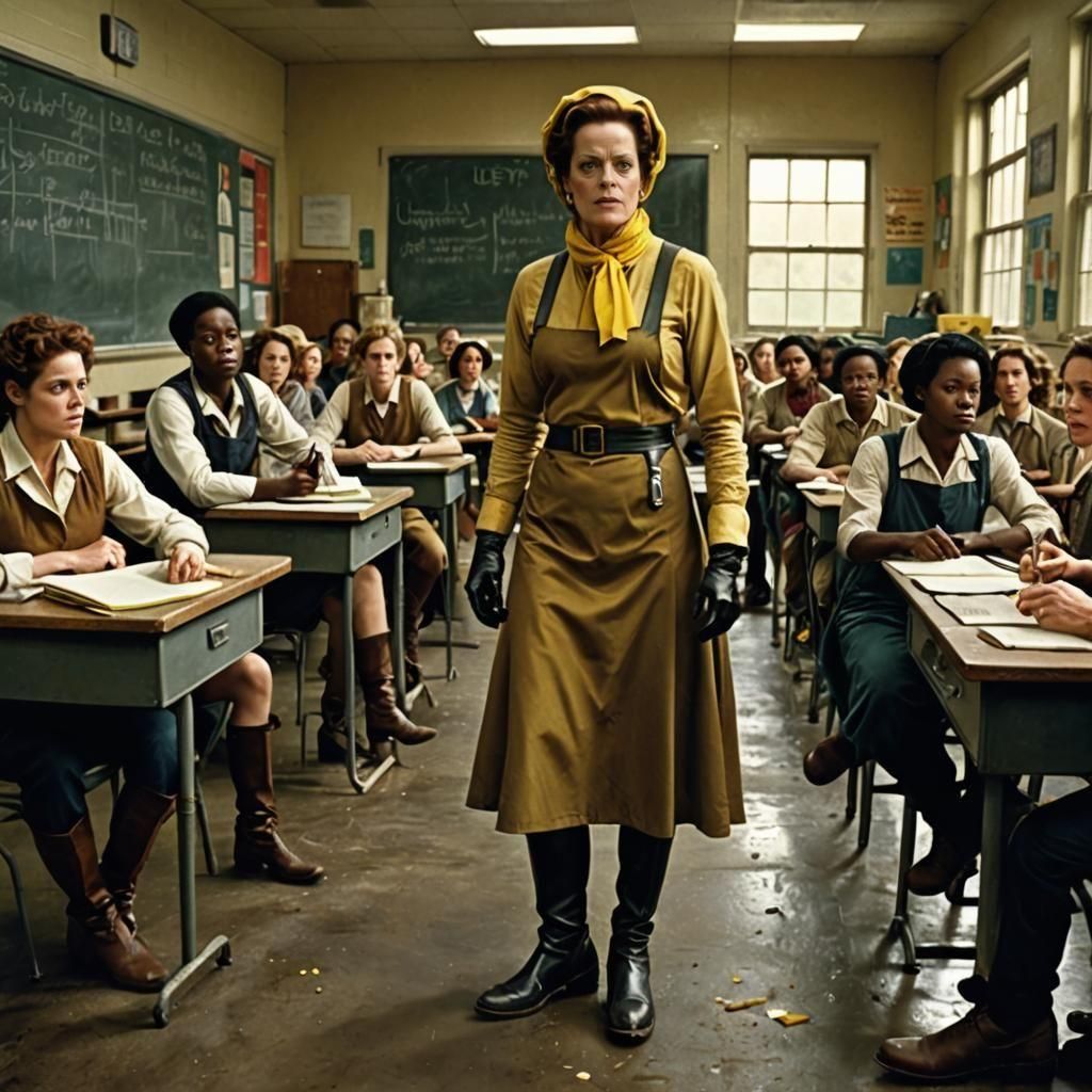 Sigourney Weaver as Charwoman in Classroom: Detailed Matte P...