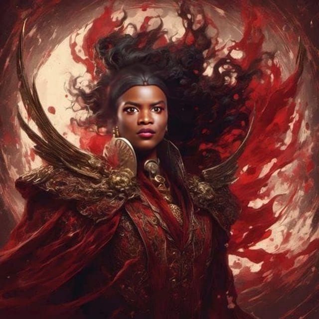 Kenyan Woman with Golden Laser Eyes: Hyperrealistic Portrait