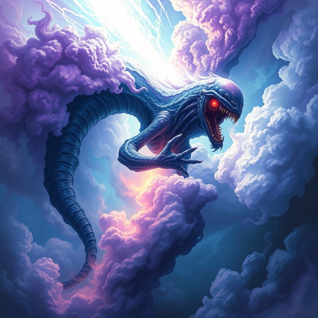 Divine Abyssal Creature in Shimmering Aura