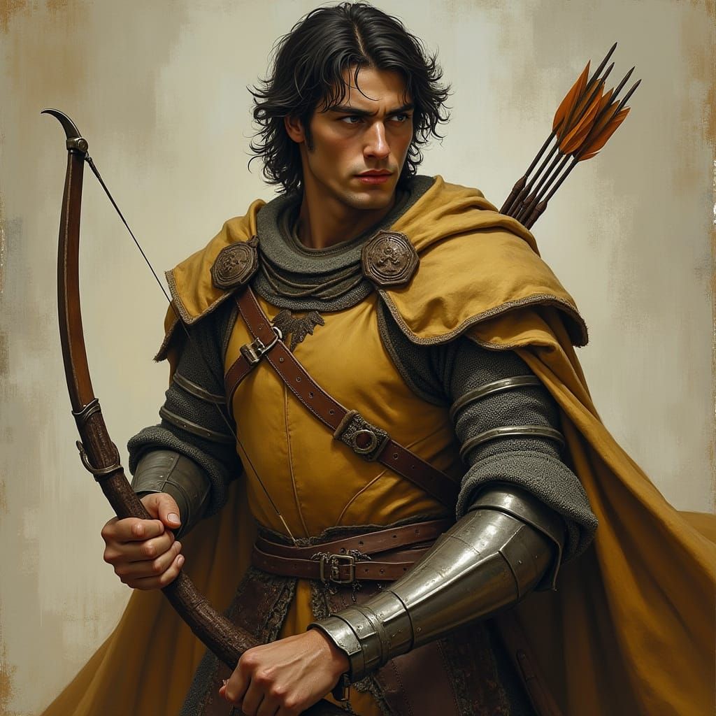 Medieval Knight in Pre-Raphaelite Style