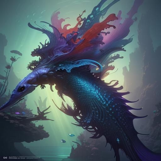 Brightly Colored Fantasy Aquarium Concept Art