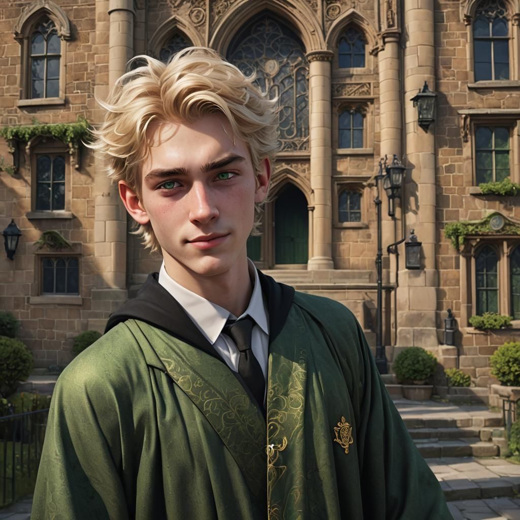 Handsome Teen in British School Uniform, Digital Art