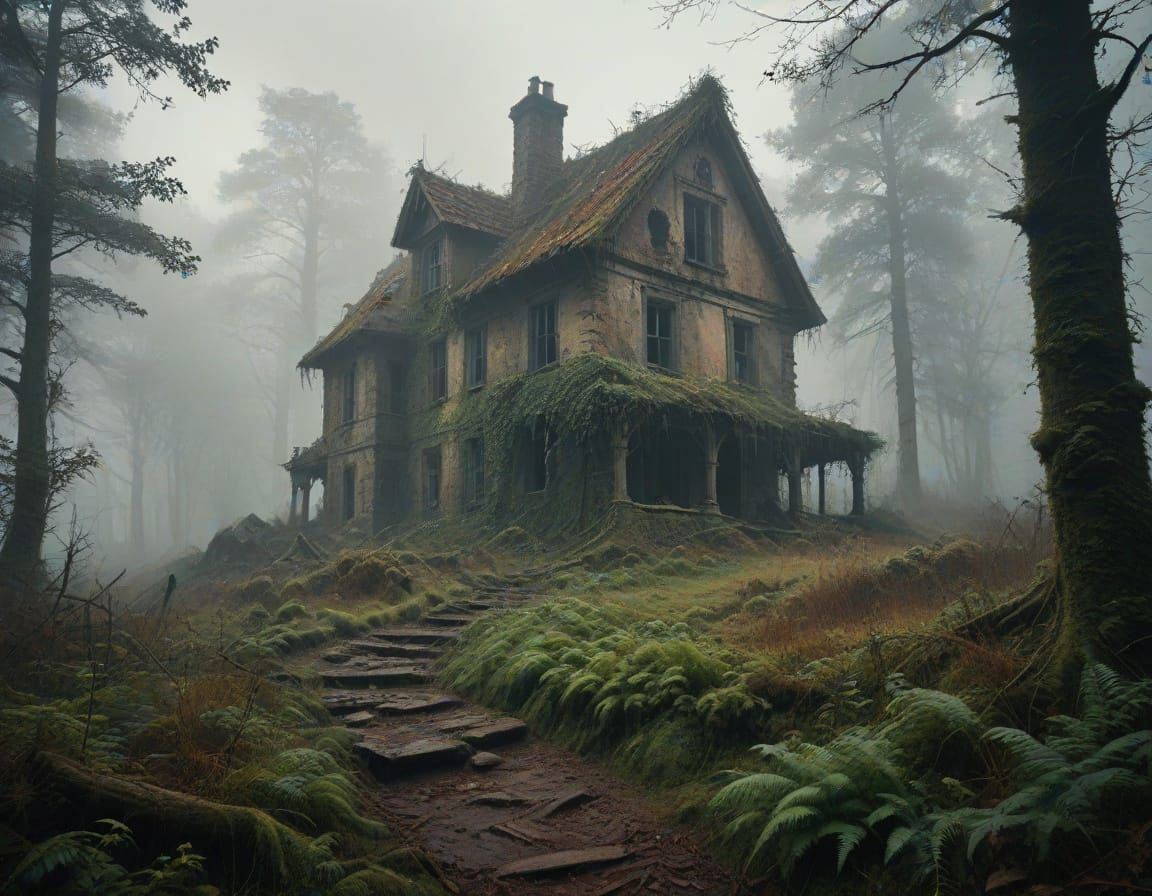 ruin in the mist