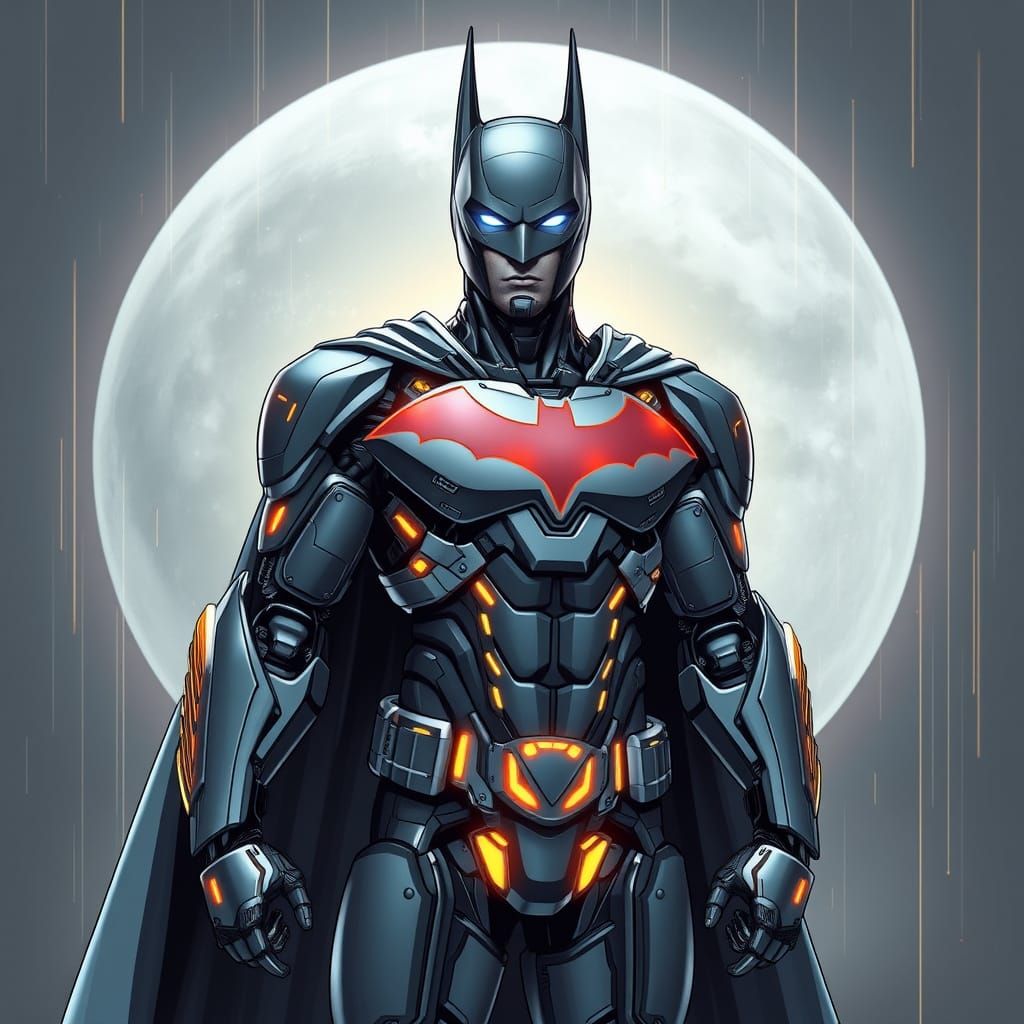 Cybernetic Android Batman in Cyberpunk Style