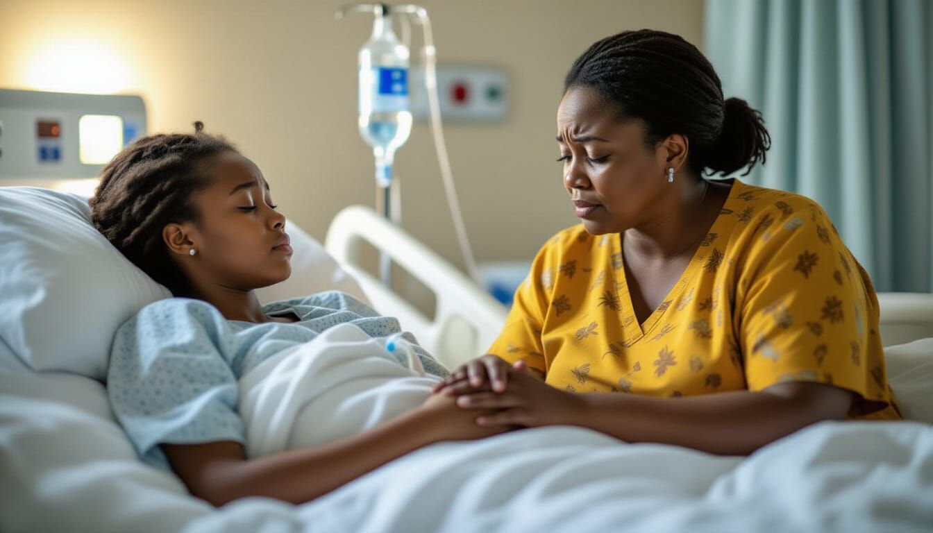 Mother's Guilt and Prayer in Somber Hospital Scene