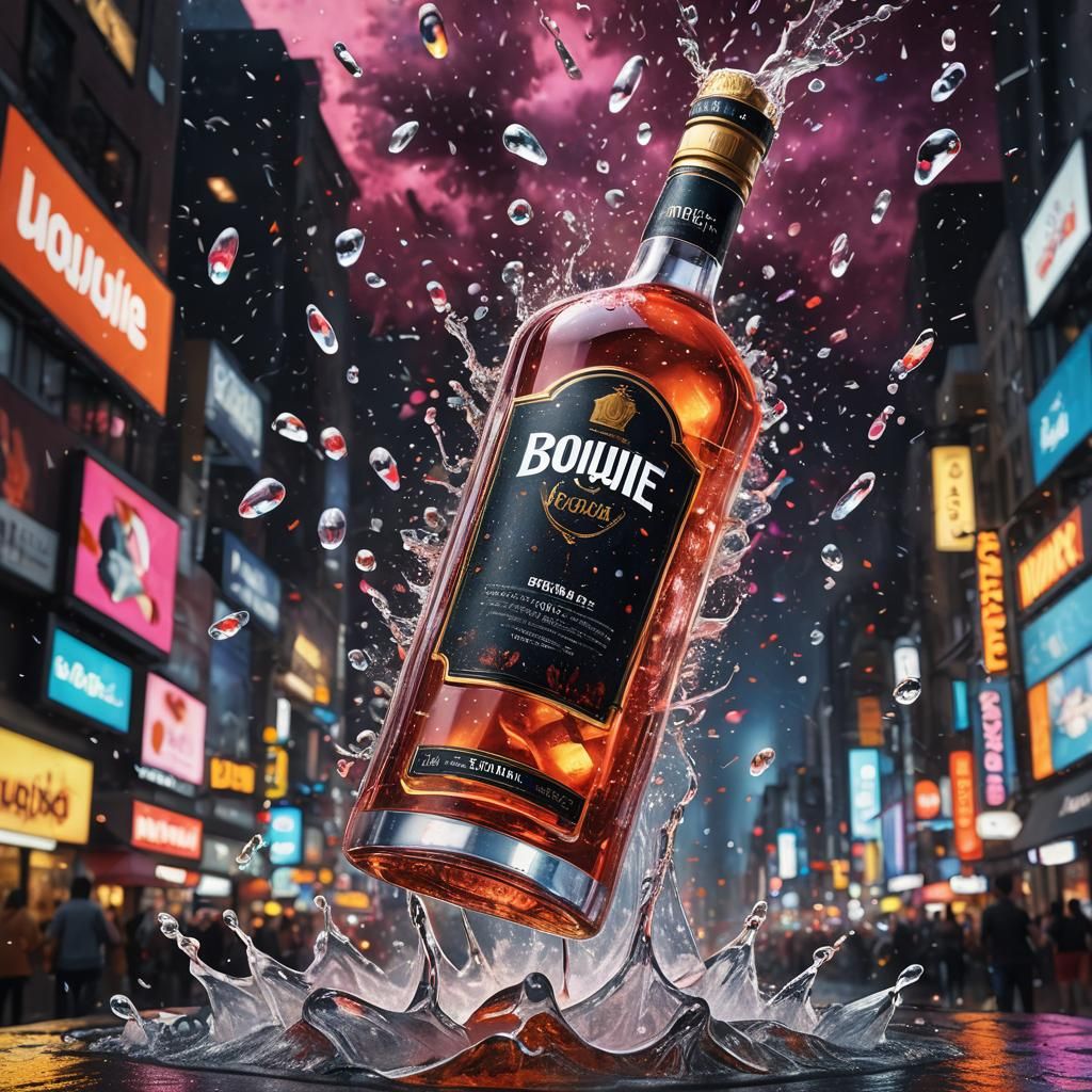 Dynamic Vodka Billboard Design in Detailed Matte Painting
