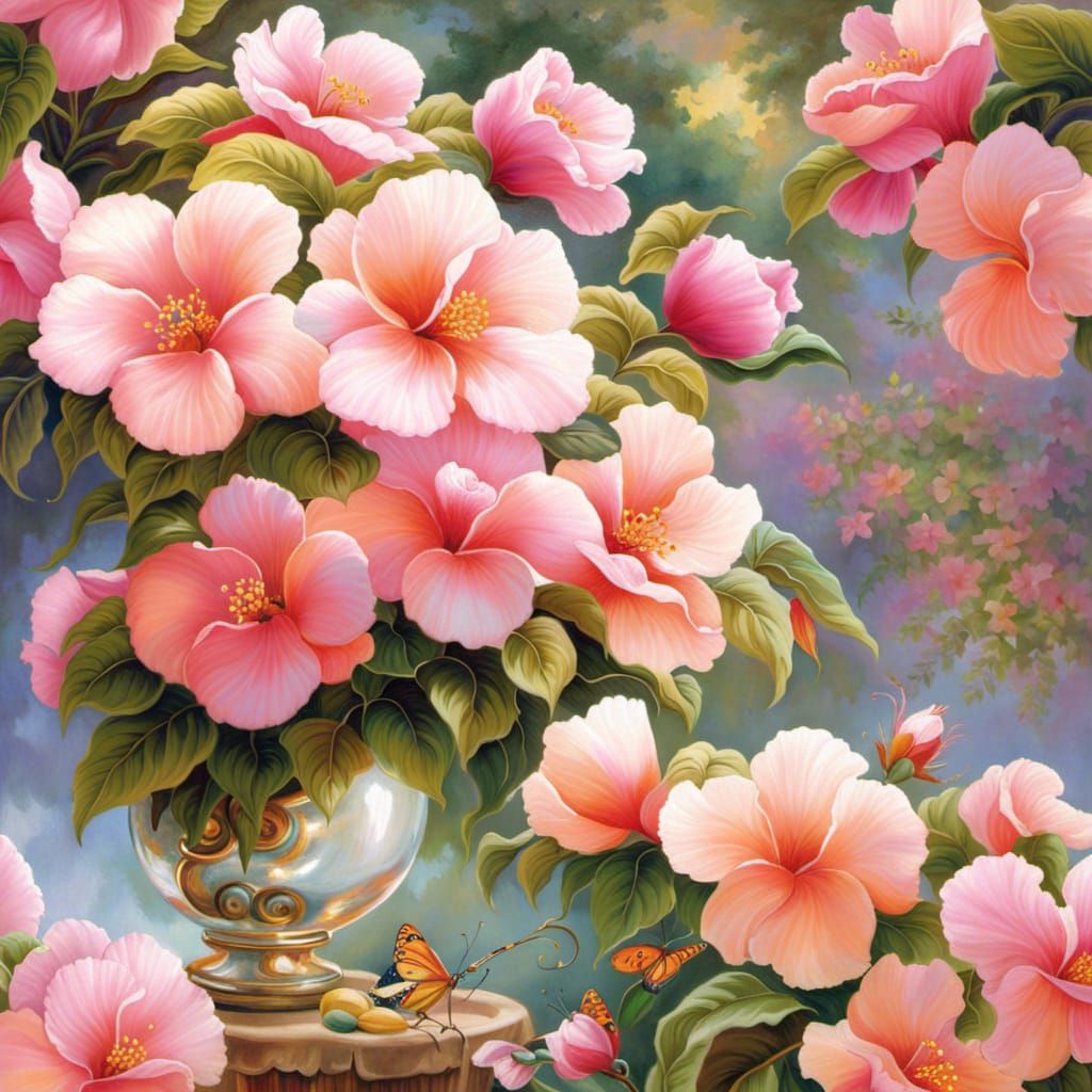 Radiant Kaleidoscopic Scene in Kinkade Style