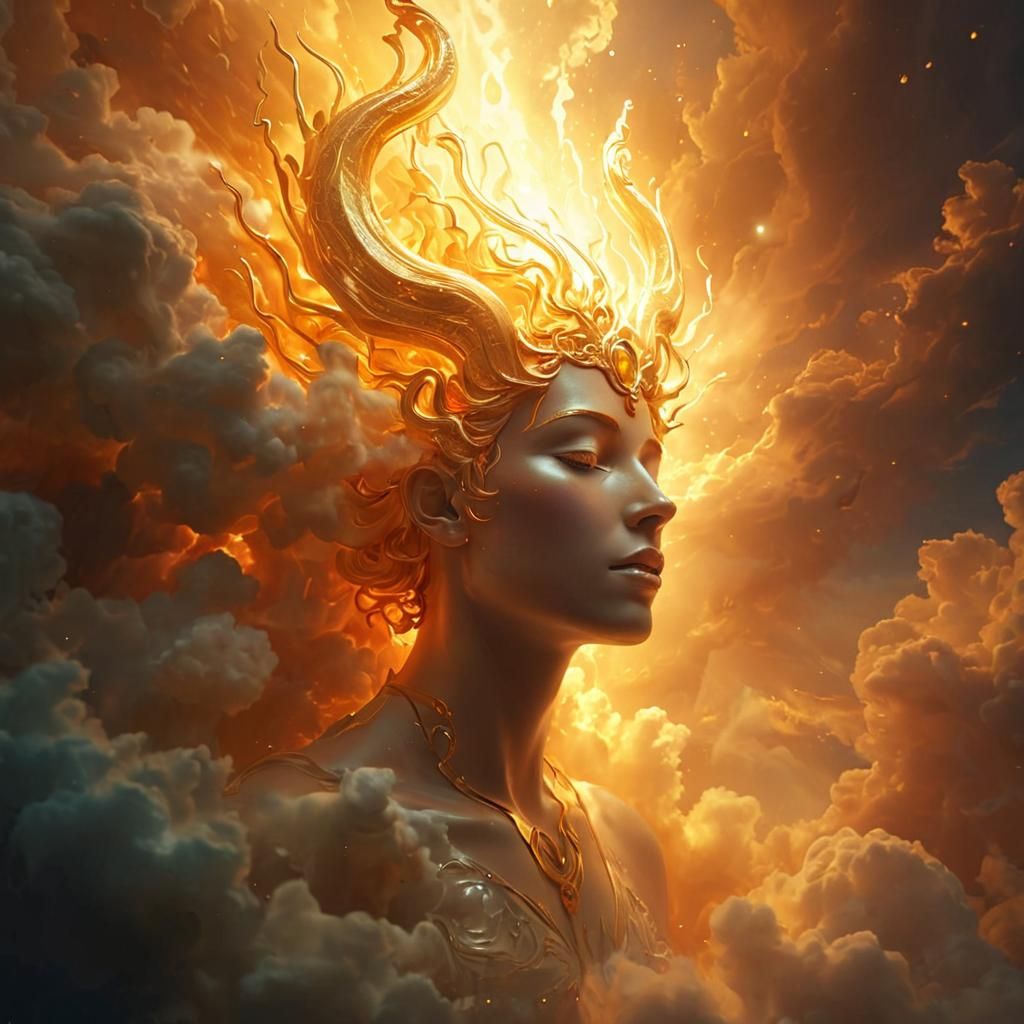 The Face of God: Vibrant Digital Concept Art