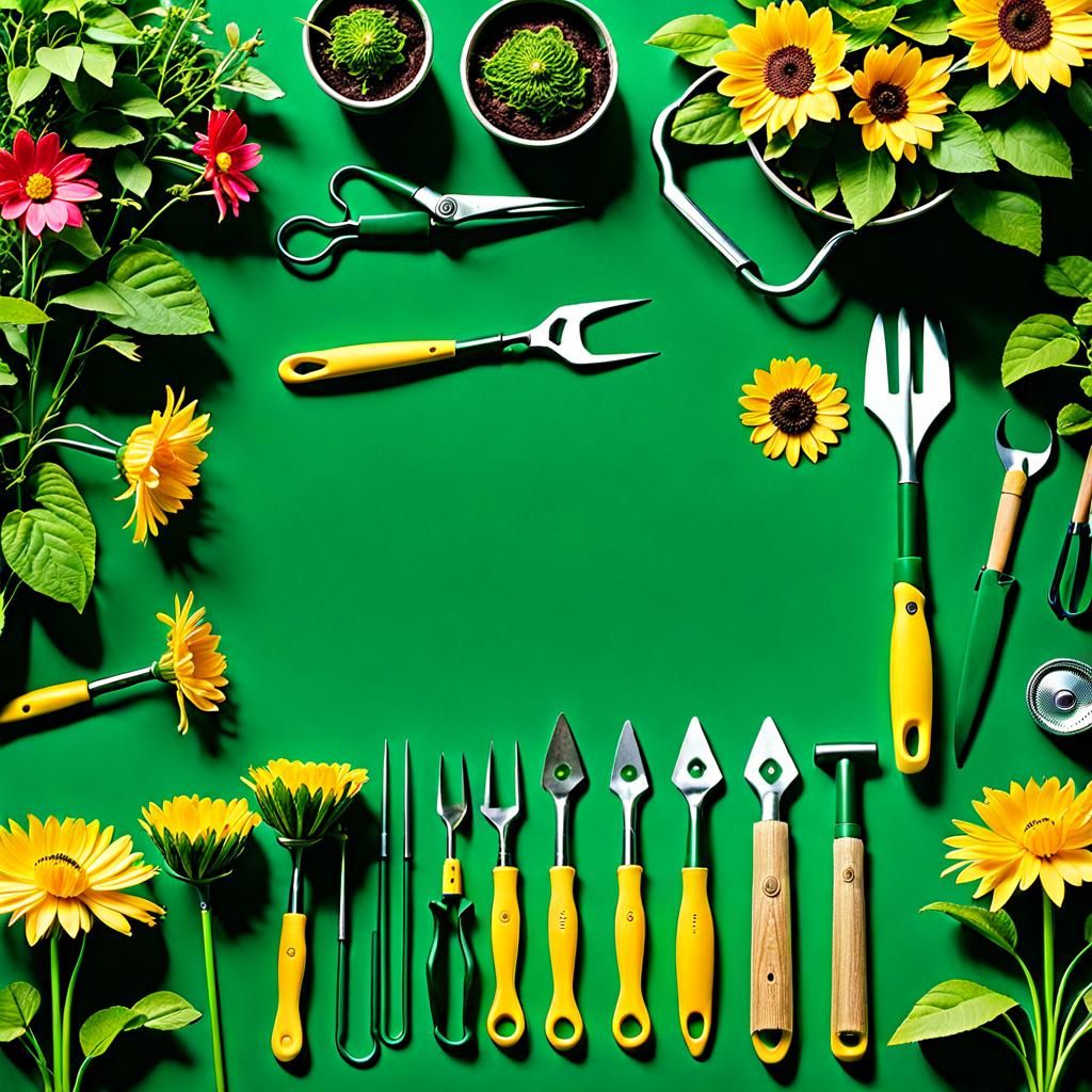 Knolling of Flower Garden Tools