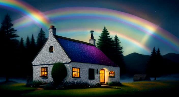 Sprinkle Cottage with Rainbow Chimney