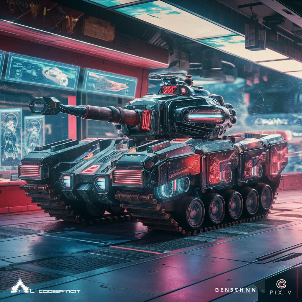 Futuristic Toy Tank in Toy Store, 3D Anime Art