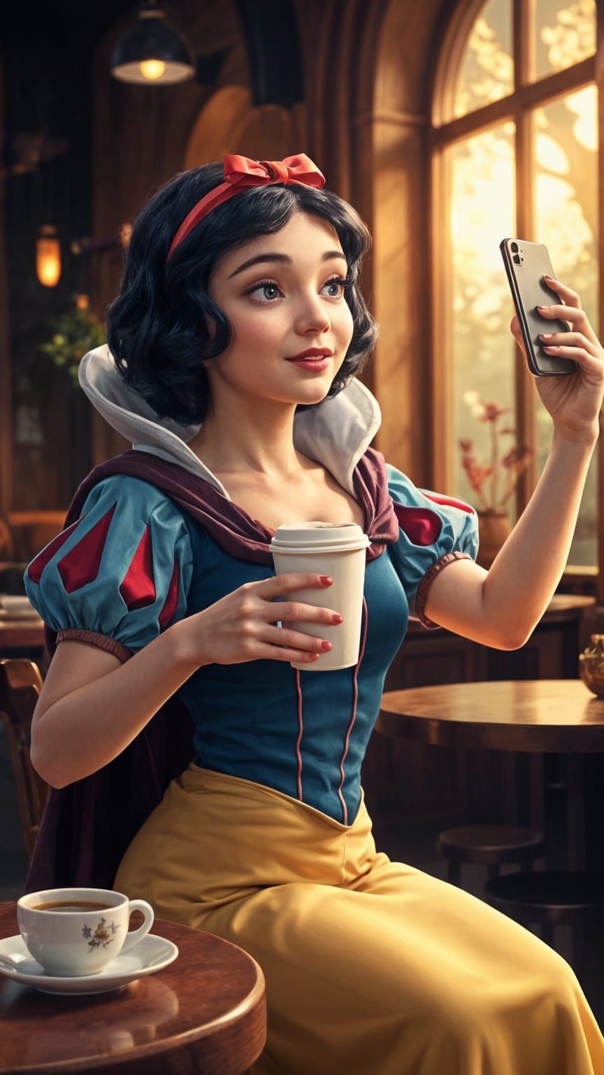 Snow White in a Café, Masterpiece of Hyperealistic Art