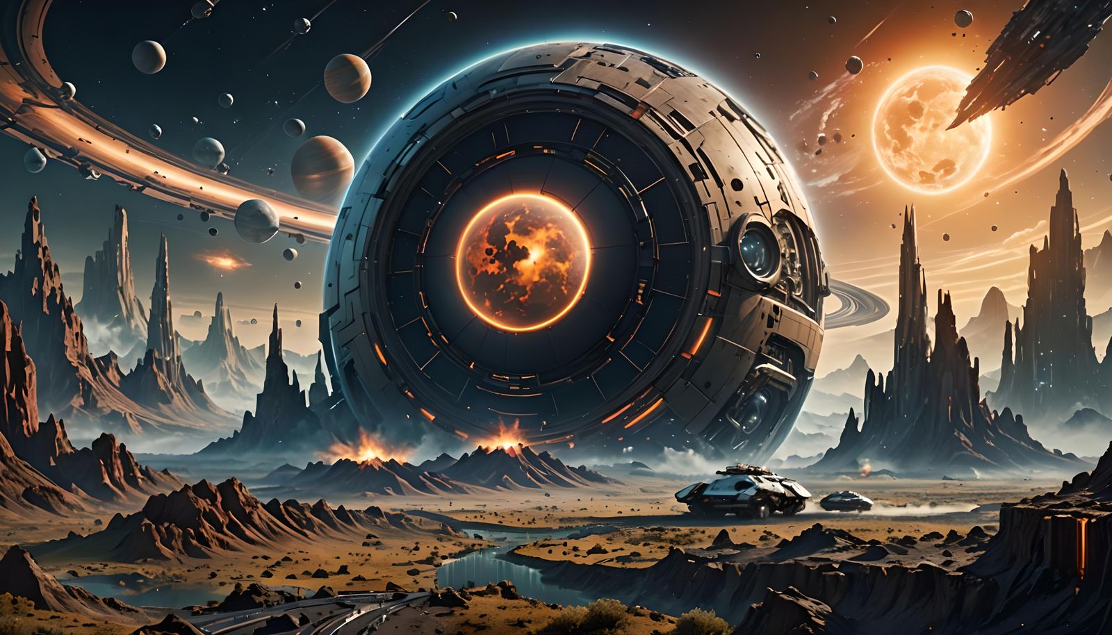 Futuristic Terraforming Operation on Distant Planet