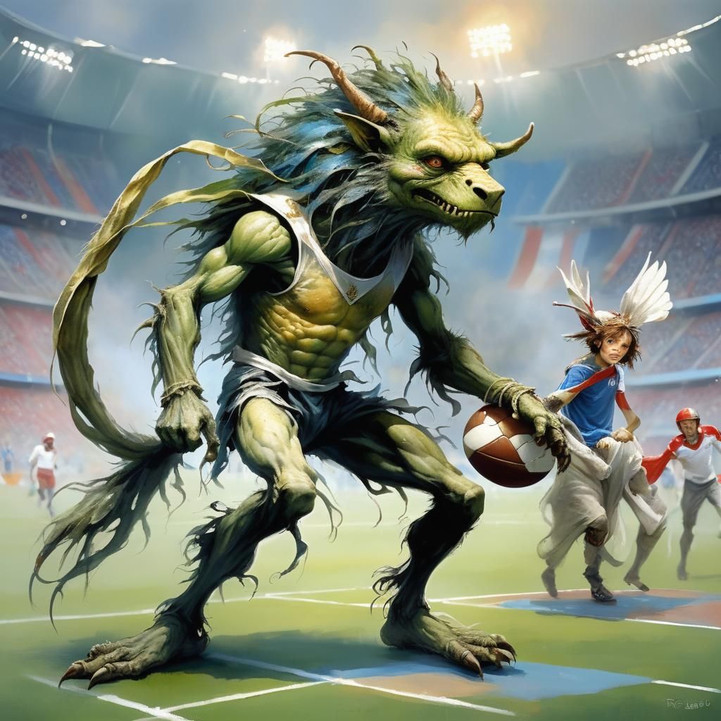 Storybook Creature at the Football Olympics