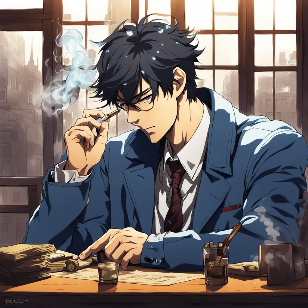 Detective Smoking: Anime Key Visual Art