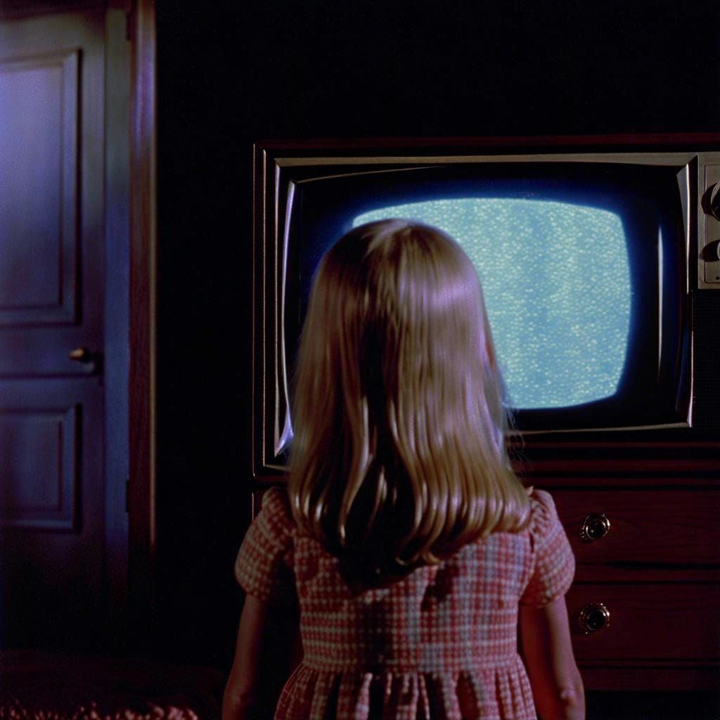 Poltergeist Carol-Anne Scene in Hyper-Realistic Style