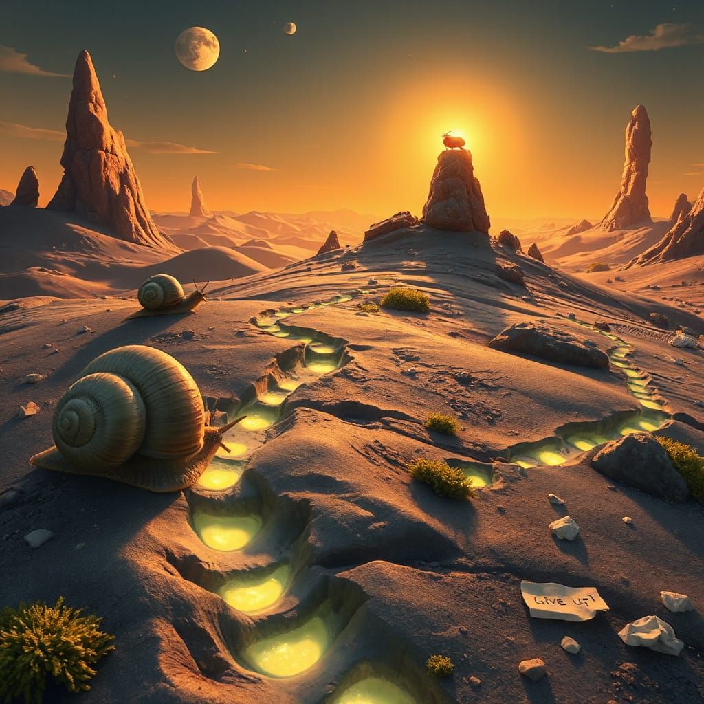 Snails Explore Lunar Landscape in Whimsical, Hyper-Detailed ...